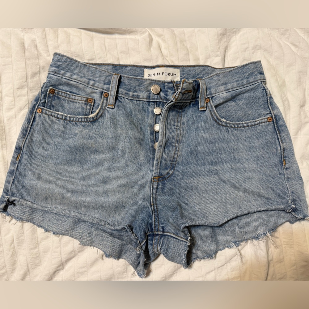 Aritzia Denim Forum Light Blue Denim Shorts